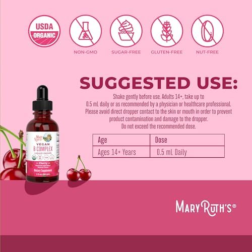 MaryRuth Organics Complejo de Vitaminas B | Suplemento Vegano Orgánico | Biotina, B12, Niacina, Folato | Apoyo Metabólico | Sin Gluten | 2 Meses - imagen 3