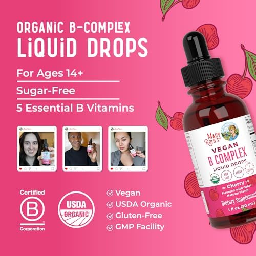 MaryRuth Organics Complejo de Vitaminas B | Suplemento Vegano Orgánico | Biotina, B12, Niacina, Folato | Apoyo Metabólico | Sin Gluten | 2 Meses - imagen 8