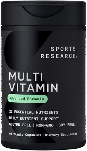 Multivitamínico Sports Research® - Fórmula Avanzada - 23 Vitaminas y Minerales Esenciales con CoQ10 e Yodo - Soporte Nutricional Diario - 60 Cápsulas - imagen 1