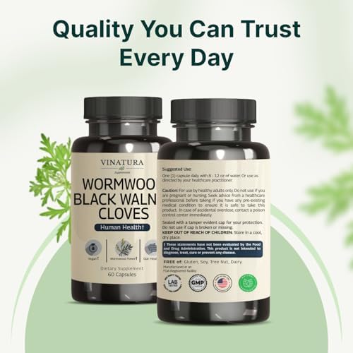 Cápsulas VINATURA de Ajenjo, Nogal Negro y Clavo - Suplemento Detox, Limpieza y Protección Intestinal, 60 Cápsulas - imagen 8