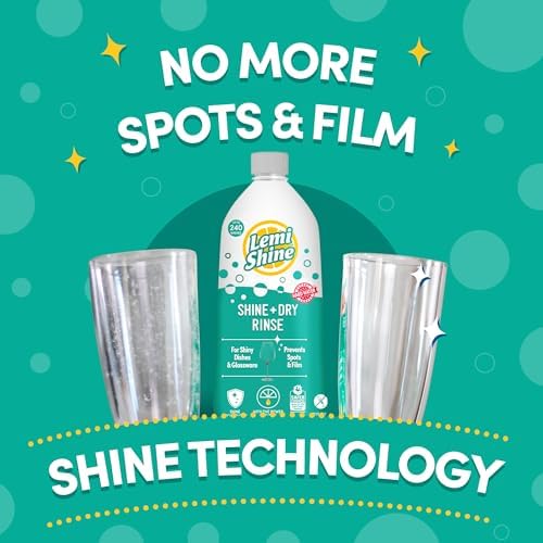 Lemi Shine Brillo y Secado - Enjuague Natural para Lavavajillas - Eliminador de Manchas de Agua Dura - 25.35 fl oz - imagen 2