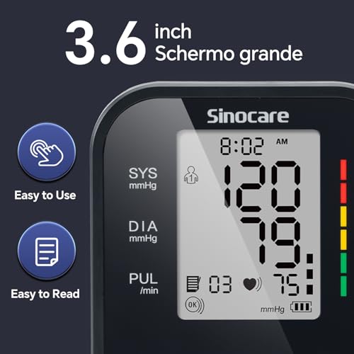 Monitor de Presión Arterial Sinocare para Brazo, Uso en Casa, Manguito Ajustable 8.6-16.5, Operación con un Botón, Doble Usuario, Preciso y Práctico - imagen 2