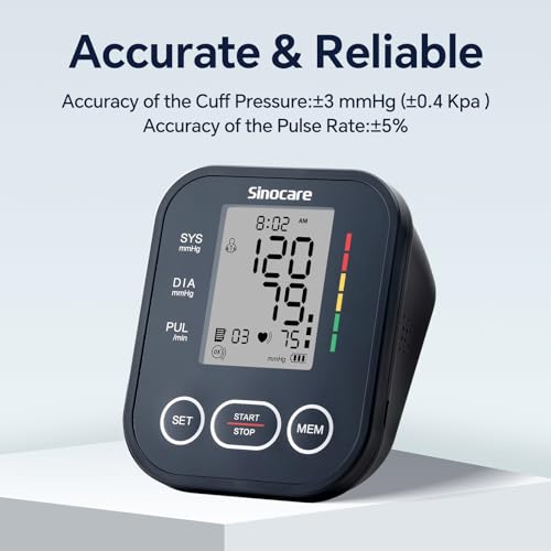 Monitor de Presión Arterial Sinocare para Brazo, Uso en Casa, Manguito Ajustable 8.6-16.5, Operación con un Botón, Doble Usuario, Preciso y Práctico - imagen 4