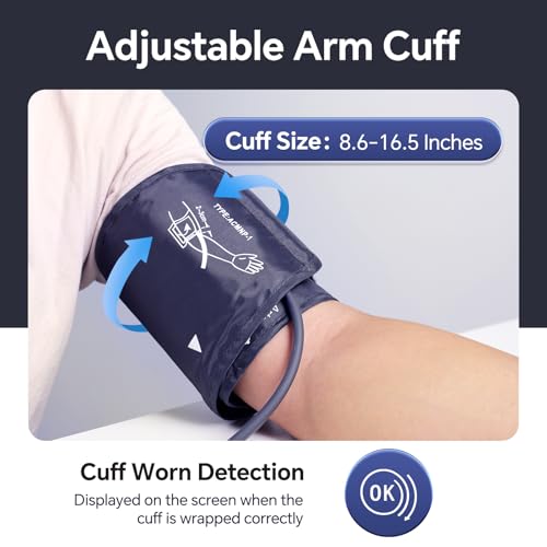 Monitor de Presión Arterial Sinocare para Brazo, Uso en Casa, Manguito Ajustable 8.6-16.5, Operación con un Botón, Doble Usuario, Preciso y Práctico - imagen 6
