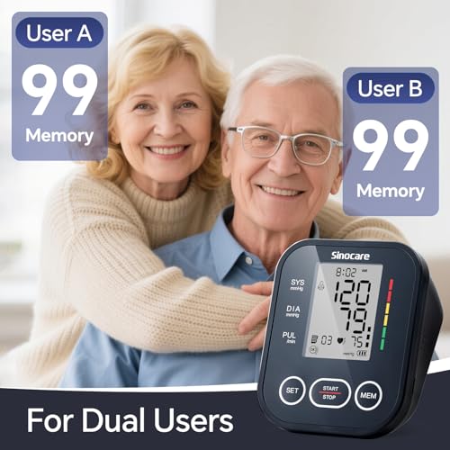 Monitor de Presión Arterial Sinocare para Brazo, Uso en Casa, Manguito Ajustable 8.6-16.5, Operación con un Botón, Doble Usuario, Preciso y Práctico - imagen 7