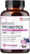 Probióticos NATURE TARGET para Mujeres, 100 Mil millones de CFUs con Enzimas Digestivas y Prebióticos, Probioticos Vaginales con Arándano para Salud - imagen 1