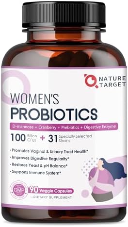Probióticos NATURE TARGET para Mujeres, 100 Mil millones de CFUs con Enzimas Digestivas y Prebióticos, Probioticos Vaginales con Arándano para Salud - imagen 1