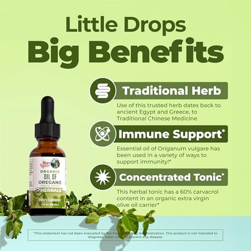 Aceite de Orégano Líquido MaryRuth Organics | Suministro para 6 Meses | Orgánico USDA | Apoyo Inmunológico y Digestivo | Vegano | 1 Fl Oz - imagen 4