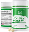 Nuevo Elements Vitamina D3 K2 10,000 UI con Magnesio Glicinato 500mg - Salud Ósea, Soporte Inmunológico, Energía y Ánimo - Softgels Sin OGM, Sin - imagen 1