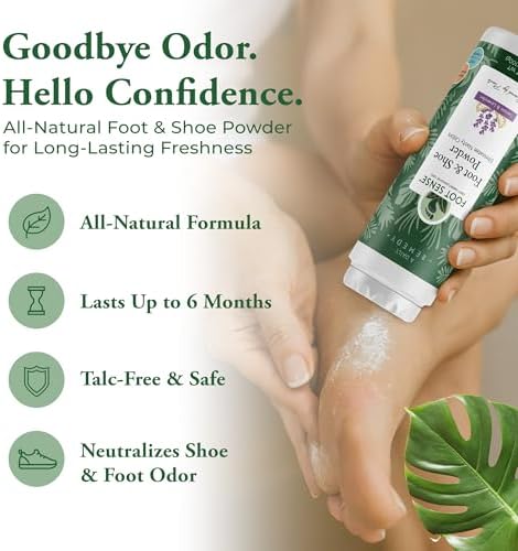 POLVO PARA PIES Y ZAPATOS FOOT SENSE 100g, Eliminador de Olores, Control Duradero hasta 6 Meses, Seguro para Hombres, Mujeres, Niños y Atletas - imagen 2