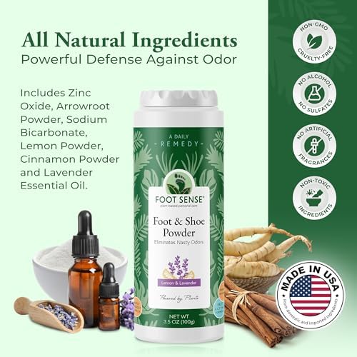 POLVO PARA PIES Y ZAPATOS FOOT SENSE 100g, Eliminador de Olores, Control Duradero hasta 6 Meses, Seguro para Hombres, Mujeres, Niños y Atletas - imagen 3