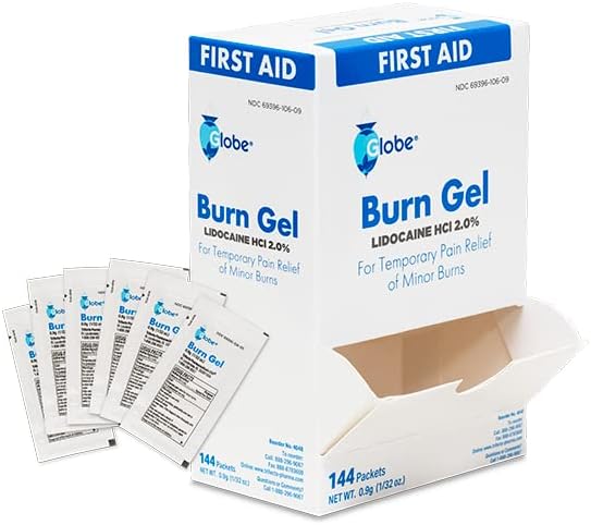 Gel para Quemaduras Globe con Aloe 0.9g, Paquete de 144, Gel Avanzado para ros Auxilios para Alivio Temporal de Quemaduras, Cortes y Raspones - imagen 1