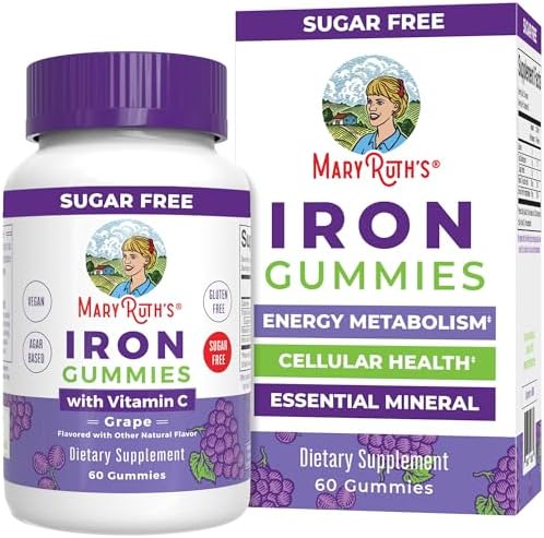 Gomitas de Hierro MaryRuth's para mayores de 14 años con Vitamina C | Sin Azúcar | Suplemento Vegano de Hierro y Vit C | 60 Unidades - imagen 1