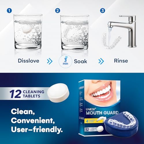 Férula Dental para Bruxismo Nocturno: Protectores Moldables para Dormir - Ajuste Personalizado para Adultos con 12 Tabletas de Limpieza - imagen 3