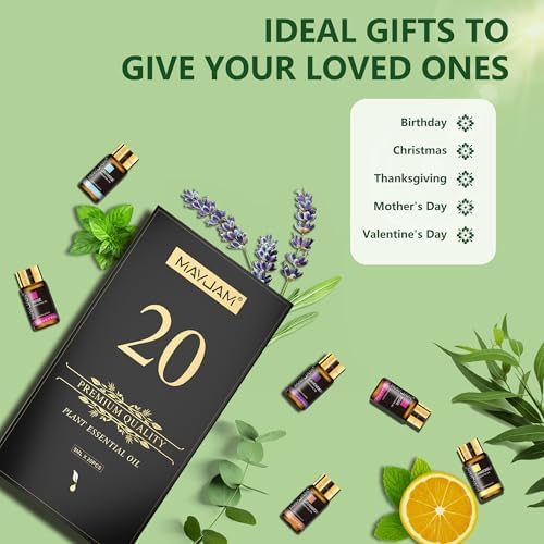 Set de Regalo de 20 Piezas de Aceites Esenciales Puros MAYJAM con Árbol de Té, Ideal para Difusores, Hidratantes, Cuidado de la Piel y Aromaterapia - imagen 7