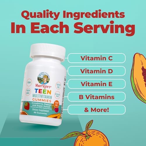 Gomitas Multivitamínicas para Adolescentes MaryRuth's | Vitamina D3, A, C, E, B6, B12, Zinc, Yodo, Biotina | Salud Inmunológica, de Tejidos, Visión y - imagen 5