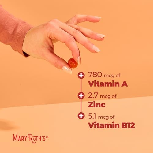 Gomitas Multivitamínicas para Adolescentes MaryRuth's | Vitamina D3, A, C, E, B6, B12, Zinc, Yodo, Biotina | Salud Inmunológica, de Tejidos, Visión y - imagen 6