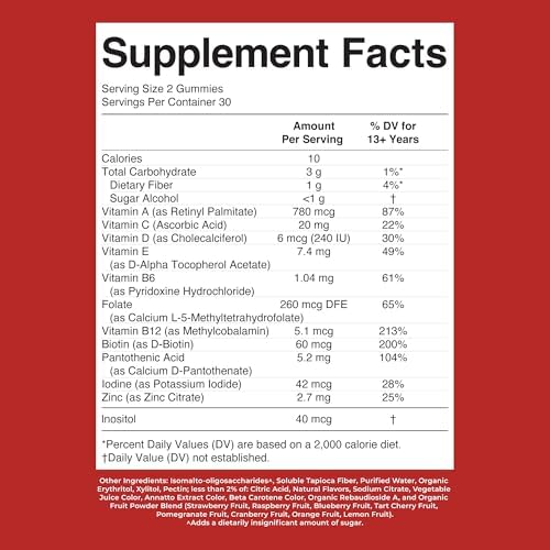 Gomitas Multivitamínicas para Adolescentes MaryRuth's | Vitamina D3, A, C, E, B6, B12, Zinc, Yodo, Biotina | Salud Inmunológica, de Tejidos, Visión y - imagen 8