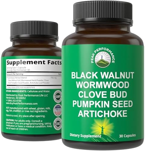 Limpieza de Ajenjo, Nogal Negro y Clavo para Humanos. Suplemento Detox y Soporte Intestinal en Cápsulas para Adultos y Niños. Con Alcachofa y Semilla - imagen 1