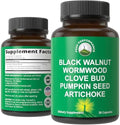 Limpieza de Ajenjo, Nogal Negro y Clavo para Humanos. Suplemento Detox y Soporte Intestinal en Cápsulas para Adultos y Niños. Con Alcachofa y Semilla - imagen 1