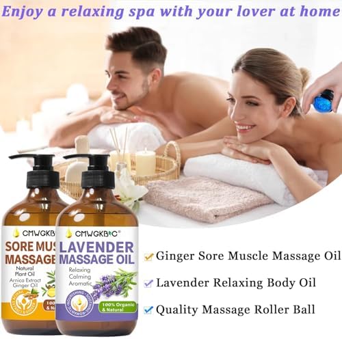 Regalo de Día del Padre para Esposo y Papá, Aceite de Masaje para Terapia, Aceite de Jengibre y Árnica para Relajar Músculos, Ideal para Noche - imagen 5