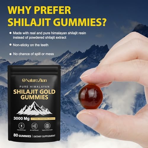 Gomitas de Shilajit para Hombres y Mujeres - Gomitas de Shilajit Gold con Ashwagandha, Gokshura y 85+ Minerales, Orgánicas, Sin Azúcar, Veganas, 100% - imagen 4