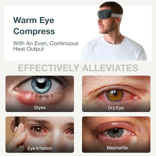 MyHalos® Compresa Ocular Térmica y Tratamiento para Estilo de Ojos - Compresa Lavable para Ojos Secos - Máscara de Calor Húmedo Reversible para - imagen 2