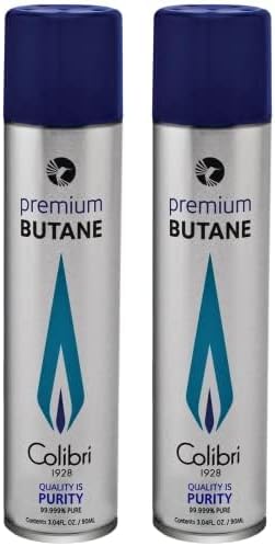 Combustible Premium Colibri Butano - Recargas para Soplete, 99.999% Puro, Latas de 90ml (3.04fl oz), Paquete de 2 - imagen 1