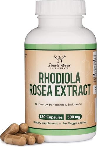 Suplemento de Rhodiola Rosea 500mg, 120 Cápsulas Veganas (Prueba de Terceros, Sin Gluten, 3% Salidrosidos, 1% Extracto de Rosavinas) para - imagen 1
