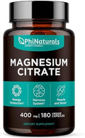 Cápsulas de Citrato de Magnesio en Polvo 400mg - 180 Veg Caps - Suplementos PhiNaturals - Apoyo al Sistema Nervioso y Función Enzimática - imagen 1