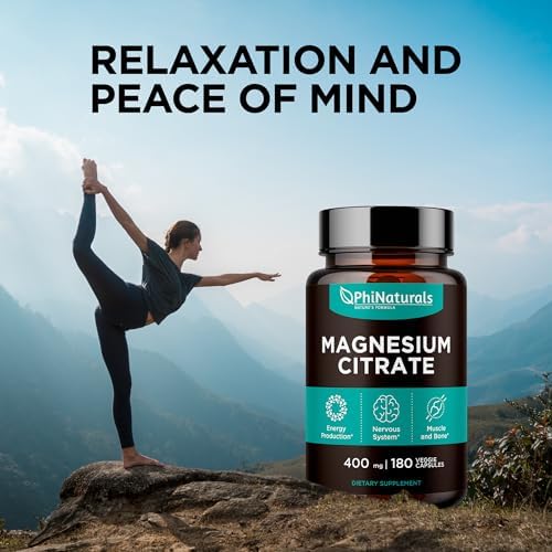 Cápsulas de Citrato de Magnesio en Polvo 400mg - 180 Veg Caps - Suplementos PhiNaturals - Apoyo al Sistema Nervioso y Función Enzimática - imagen 4