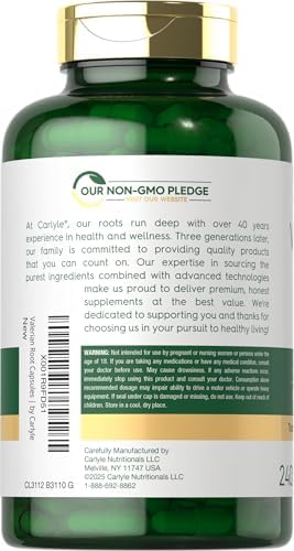 Suplemento de Extracto de Raíz de Valeriana Carlyle | 240 Cápsulas | Fórmula Herbal Tradicional | Sin OGM y Libre de Gluten - imagen 3