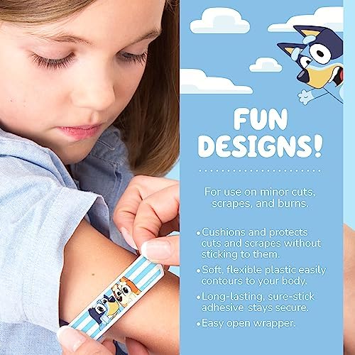 Curitas de Bluey para Niños, 100 Piezas en 3 Tamaños, Adhesivas y Flexibles para Cortes, Raspones y Quemaduras. Ideal como Regalo o Relleno de - imagen 3