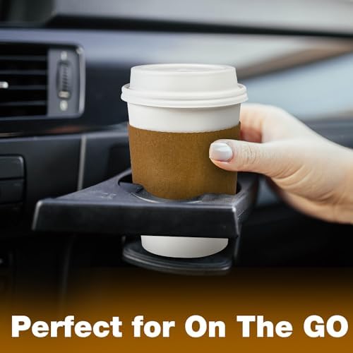 Ginkgo 100 Piezas Tazas de Papel Desechables de 12 oz a Prueba de Fugas con Tapas y Mangas para Café, Chocolate Caliente, Té y Más - imagen 5