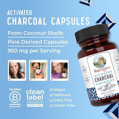 Cápsulas de Carbón Activado MARYRUTH'S Organics | Adsorción de Sustancias | Derivadas de Cáscaras de Coco | Veganas | No GMO | Sin Gluten | 40 - imagen 8