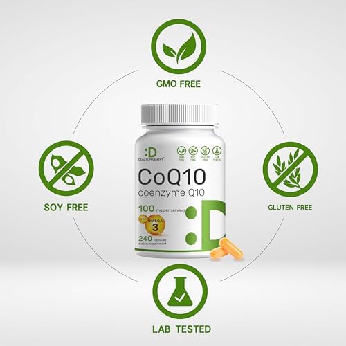 Suplemento DEAL CoQ10 100mg con Omega 3 100mg, 240 Cápsulas | Fórmula Bioavailable de Coenzima Q10 | Sin OGM - imagen 3