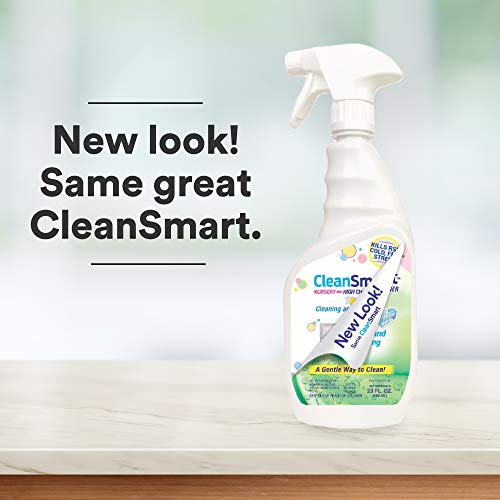 Limpiador CleanSmart para Guarderías y Sillas Altas, Botella de 23 Onzas (Paquete de 2), Hipocloroso que Elimina el 99.9% de Virus como RSV y Gripe - imagen 2
