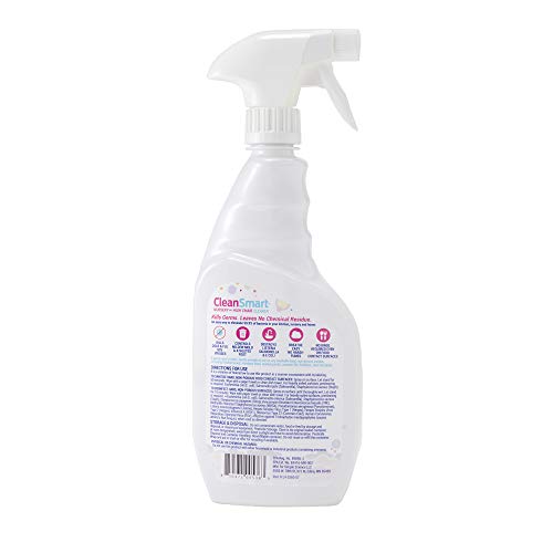 Limpiador CleanSmart para Guarderías y Sillas Altas, Botella de 23 Onzas (Paquete de 2), Hipocloroso que Elimina el 99.9% de Virus como RSV y Gripe - imagen 7