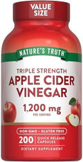 Cápsulas de Vinagre de Sidra de Manzana Nature's Truth | 1200mg | 200 Píldoras | Fuerza Extra | Tamaño Económico | Suplemento Sin OGM y Sin Gluten - imagen 1