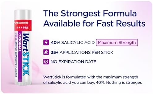 WartStick Eliminador de Verrugas Comunes y Plantares con Ácido Salicílico - Paquete de 2, 0.4 Oz - imagen 3