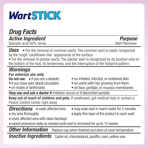 WartStick Eliminador de Verrugas Comunes y Plantares con Ácido Salicílico - Paquete de 2, 0.4 Oz - imagen 6