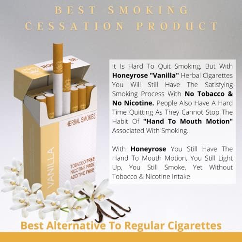 Cigarrillos Herbales Honeyrose Sabor VANILLA, 100% Libres de Tabaco y Nicotina, 100% Naturales, Para Dejar de Fumar, Hechos en Inglaterra - imagen 2