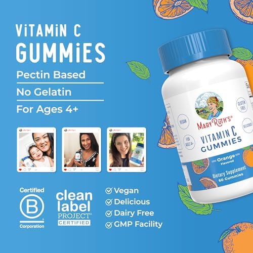 Gomitas Veganas de Vitamina C MaryRuth Organics | Suplemento de Apoyo Inmunológico | 60 Unidades | No GMO | A base de Pectina | Suministro para 2 - imagen 8