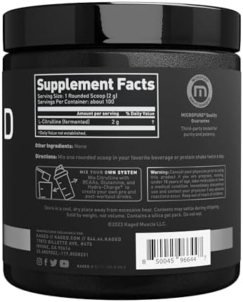 Kaged L-Citrulina en Polvo | Sin Sabor | Mejora la Vascularidad Muscular | Aumenta el Óxido Nítrico | Suplemento para Hombres y Mujeres | 100 - imagen 8