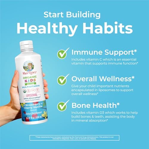 MaryRuth Organics Multivitaminas Liposomales para Niños | Vitaminas Veganas y Sin Azúcar | Para Niños de 4 Años en Adelante | Suministro de 2 Meses | - imagen 6