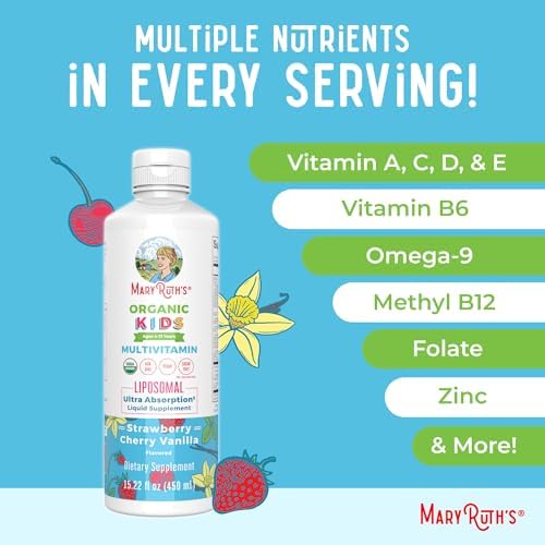 MaryRuth Organics Multivitaminas Liposomales para Niños | Vitaminas Veganas y Sin Azúcar | Para Niños de 4 Años en Adelante | Suministro de 2 Meses | - imagen 8