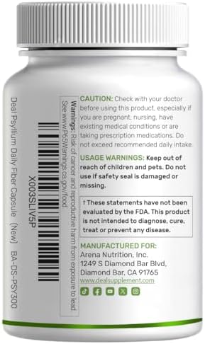 Psyllium Husk 1500mg por Porción, 300 Cápsulas – Suplemento de Fibra 3 en 1 con Inulina y Complejo de Acacia – Fibra Natural Soluble, Apoya la Salud - imagen 7