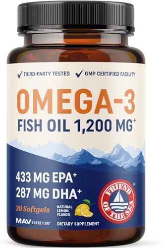 Aceite de Pescado Omega 3 Triple Fuerza 1200 mg | EPA & DHA | Omega-3 de Pescado Salvaje, Sostenible | Suplementos Premium Sin Eructos | No GMO, - imagen 1