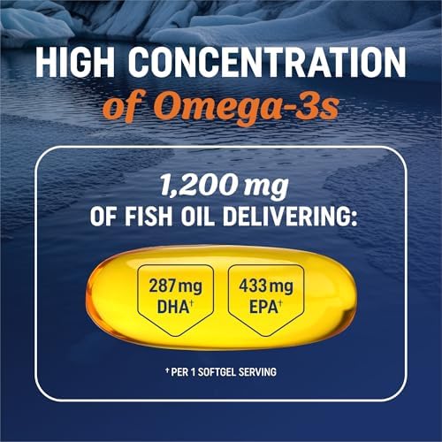 Aceite de Pescado Omega 3 Triple Fuerza 1200 mg | EPA & DHA | Omega-3 de Pescado Salvaje, Sostenible | Suplementos Premium Sin Eructos | No GMO, - imagen 2