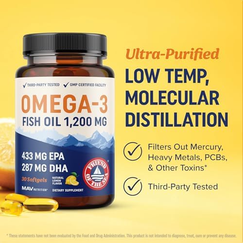 Aceite de Pescado Omega 3 Triple Fuerza 1200 mg | EPA & DHA | Omega-3 de Pescado Salvaje, Sostenible | Suplementos Premium Sin Eructos | No GMO, - imagen 4